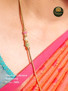 Premium gold plated 3 stone ball with naanal tv chain 24 inches