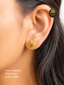 Premium gold plated sp ruby stud
