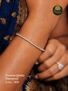 Premium gold plated AD square stone bracelet
