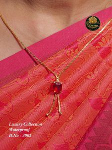 Premium gold plated red pendant chain - 18 inches